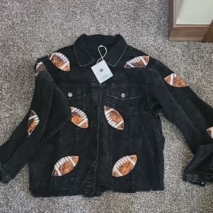 Black Football Pattern Jacket